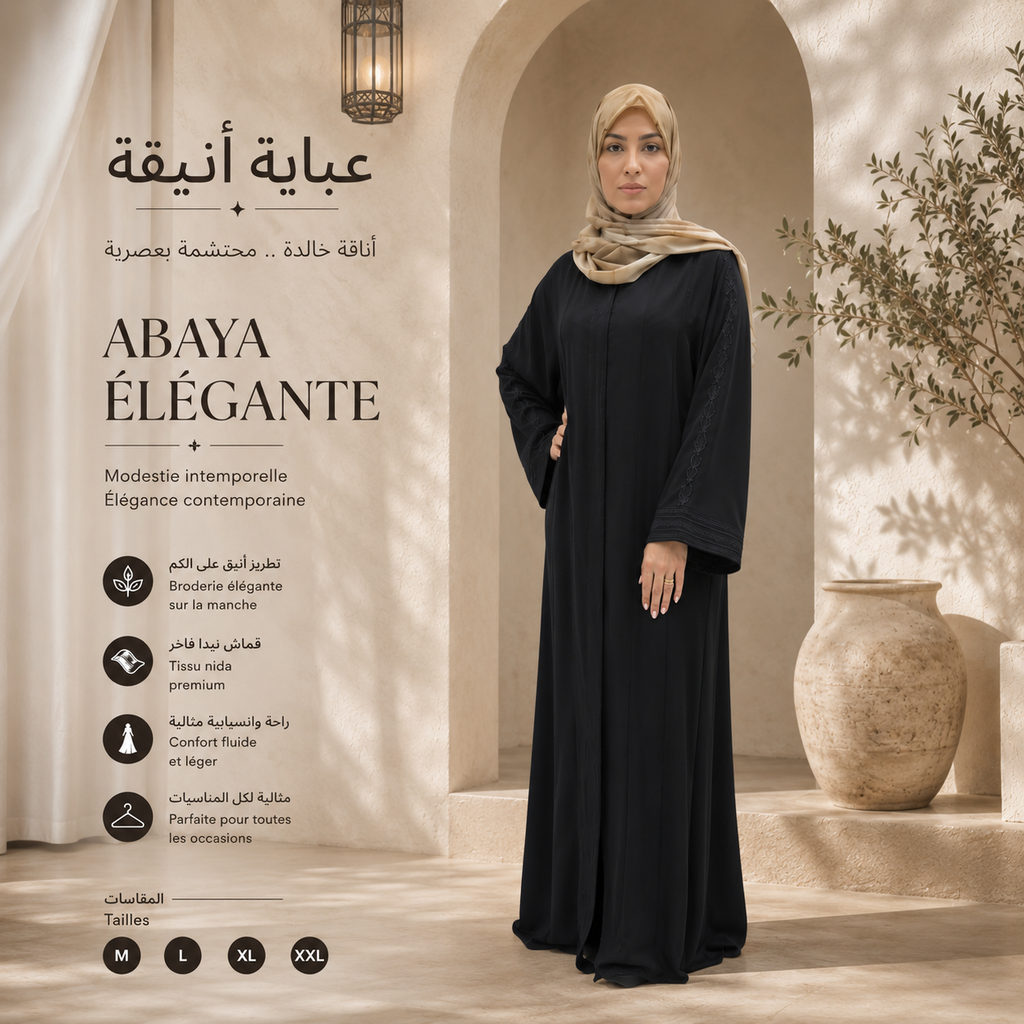 Abaya Anifa Brodée – Sitr Essentials  crepe KOREA