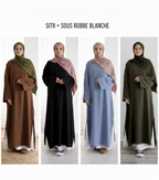 Sitr abaya + Sous-Robe Blanche