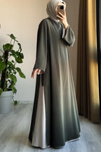 Yara – Abaya bicolore fluide et élégante